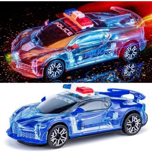 LED Light Police Car Kids Educational Toys Racing Cars Boys Musical Electric Sports Car Model Toys For Children Christmas Gifts