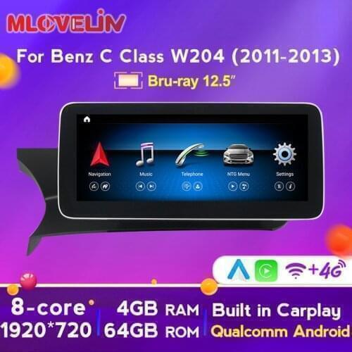 Android 10 Qualcomm system Car Multimedia GPS navigation For Mercedes benz C Class W204 S204 2011 2012 2013 NTG4.5 Car Radio GPS
