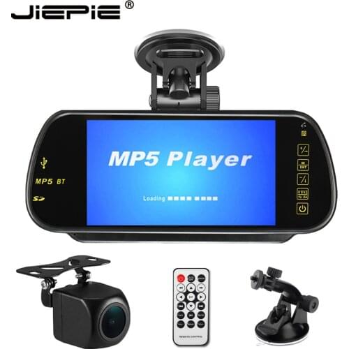 Car 7 inch Rear View Mirror Monitor MP5 Support USB SD BT FM Transmission Starlight Night Vision Rear View Camera Parking Kit