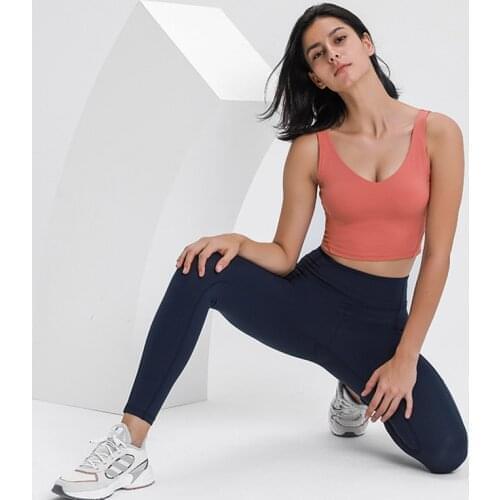 Soft Nude Yoga Bras Breathable Top Fitness Crop Top Quick Dry Stretchy Fitness Top Push Up Shockproof Vest Sports Bra Activewear