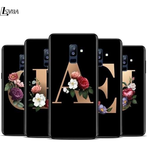 Letters And Flowers For Samsung Galaxy A9 A8 Star A8S A7 A6 A6S A5 A3 Plus 2018 2017 2016 A750 Black Phone Case