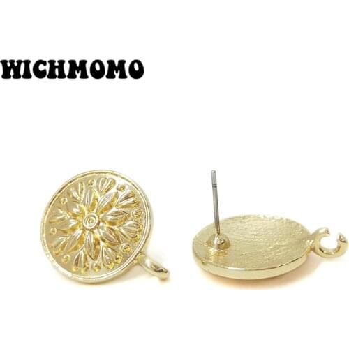 2019 New 22*16mm 6pieces/bag High Quality Zinc Alloy Flowers Earring Base Connectors Linkers for DIY Earring Jewelry Accessories