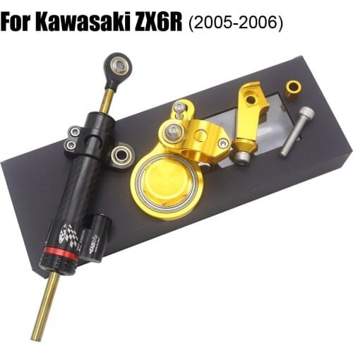 For Kawasaki Ninja ZX6R 2005 2006 Full Set of Steering Stabilizer Damper and Mounting Bracket
