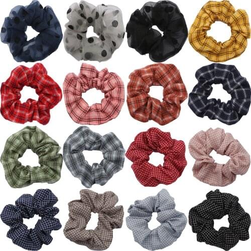 Elasticity Hair Accessories for Women Simple Fashion Multicolor Lattice Sports Hair Ring Elastic Hairband Hair Accessories Hair
