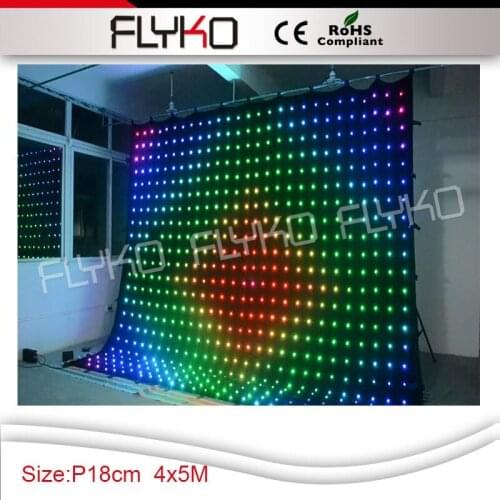 Flexible led video curtain CE ROHS p18 4x5m china xxx images led curtain display/led video curtain