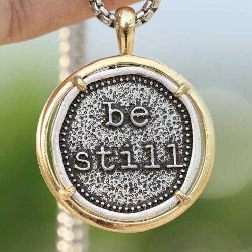 Christian Necklaces Be Still Bible Verse Faith Pendant Psalm 46 Best Friend Gift