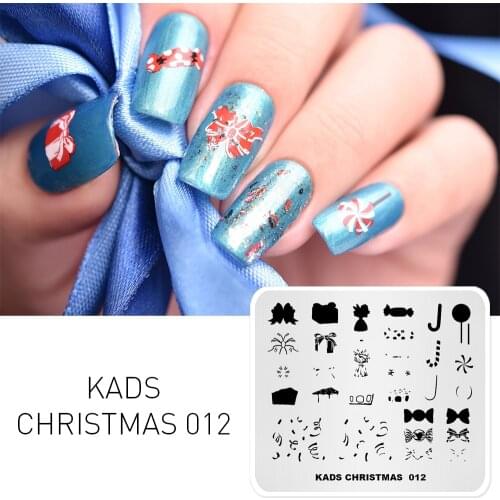 KADS Christmas 012 pattern nail art stamping Plate nail stamp templates Image Template Tools For printing DIY Manicure Stencils