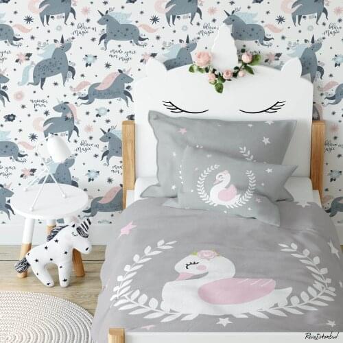 Cotton Satin Bedding Set For Kids Comfortable and Soft, Anti-Allergic, Duvet Cover, Sheet and Pillowcase