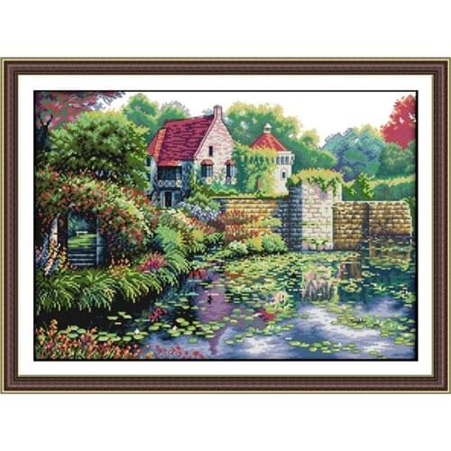 Beautiful villa scenery cross-stitch British castle pattern 11CT 14CT needlework kit DIY handmade embroidery decorative painting