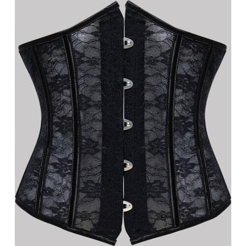 Lace Corset Underbust Bustier Solid Black White Floral Corselet Summer Outfit Gorset Laciness Corsett For Women Plus Size Korset
