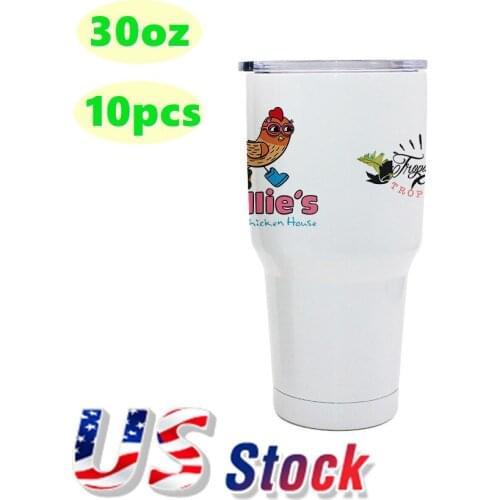30oz Sublimation Blanks Mug Stainless Steel Cup Vacuum Travel Tumbler Water Bottle for Hot Cold Drinks 10pcs