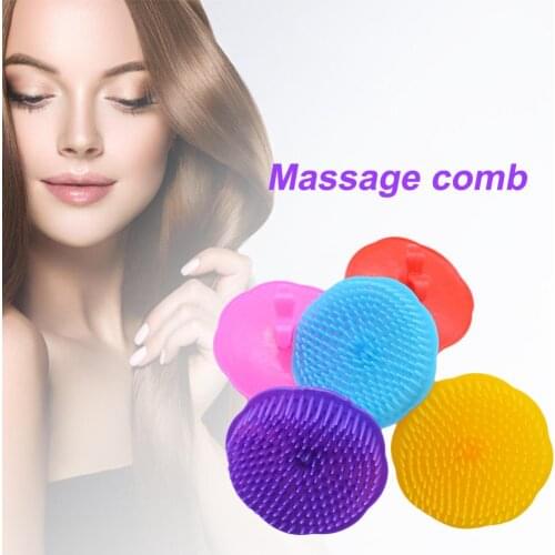 Single mushroom shampoo massage comb (random color and style) Soft Plastic Head Healthy Massage Comb Hair Washing Cleaning Comb