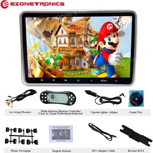 1PCS 10.1Inch Car Headrest Monitor DVD Video Player USB/SD/HDMI/IR/FM TFT LCD Screen Touch Button Game Remote Control MP4 Stereo