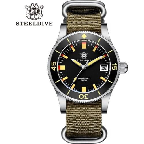 Steeldive Men Diving Watch Mens Automatic Wrist Watches 300M Waterproof Sport Luminous 62Mas Sapphire Mirror Ceramic Bezel NH35