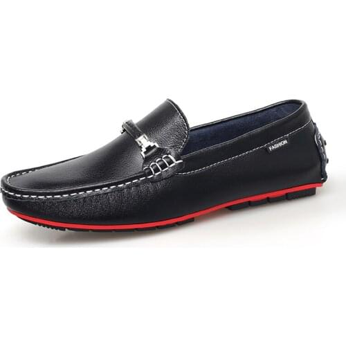 2019 New arrival genuine leather casual shoes men fashion loafers soft breathable flats Slip On driving shoes Classical loafers