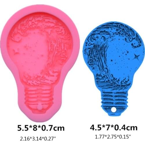 N7MF Ocean Wave Bulb Keychain Epoxy Resin Mold DIY Necklace Pendant Silicone Mould