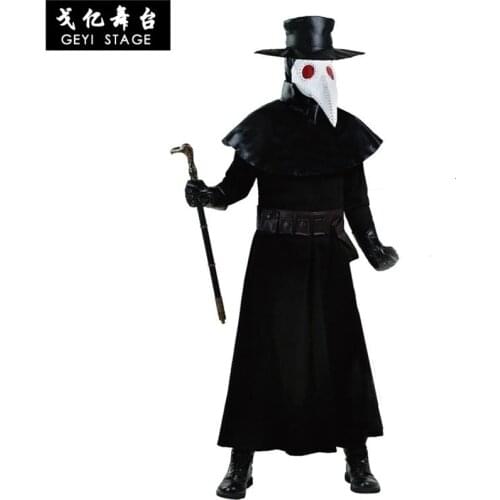 New anime killer creed s creed beak evil doctor uniform halloween cosplay costume for grown-up hooded mens garments carnival