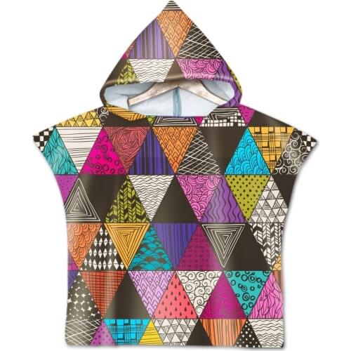 New Retro Printed Mandala Hooded Cloak Bathrobe beach Towel Soft Baby Children Bath Towel beachwear swimwear cover ups