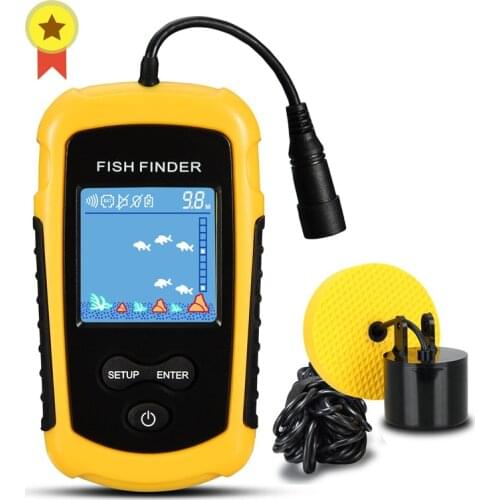 Ffc1108-1 Alarm 100M Portable Sonar Fish Finders Fishing Lure Echo Sounder Fishing Finder Alarm Transducer Lake Sea Fishing