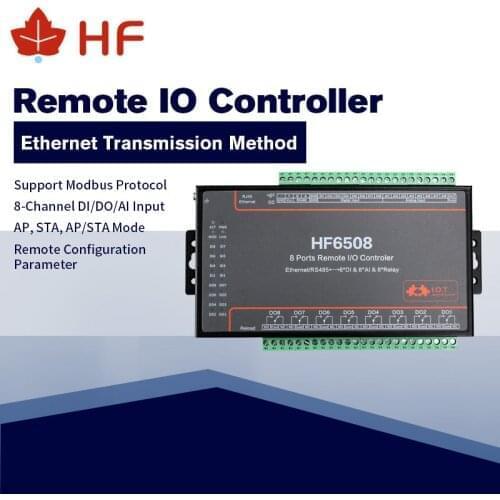 HF6508 Industrial 8 DI 8 DO 8 Way IO Controller Ethernet RS485 8CH Remote Relay Ethernet Remote Controller