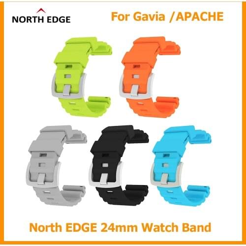 24mm Watch Band Silicone Watch Strap Watchbands Watch Accessories For NORTH EDGE APACHE/GAVIA 2 Smart Watch Men