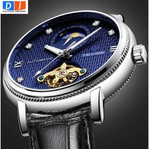 Top Luxury Skeleton Watches Mechanical Automatic Watch Men Tourbillon Sport Clock Casual Business Moon Wrist Watch Relojes Hombr