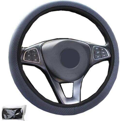 Universal Car Steering Wheel Cover Silicone Cloth Wrap Non-slip Particles Massage For 37-38 CM M Size Steering-wheel Protector
