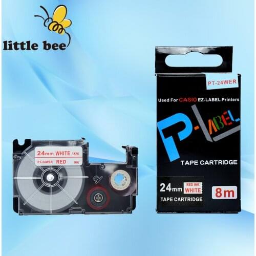 High-quality compatible XR-24WER1 24mm Red on White label tapes for EZ series label maker