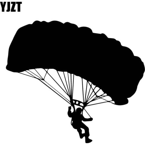 YJZT 13CM*14.7CM Cool Skydiving Decal Limit Challenge Car Motorcycle Fashion Car Stickers Black/Silver C30-0391