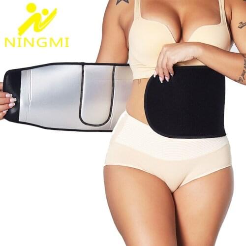 NINGMI Women Modeling Belt Waist Trainer Slimming Body Shaper Neoprene Sauna Strap with Phone Pocket Shapewear Workout Shaper