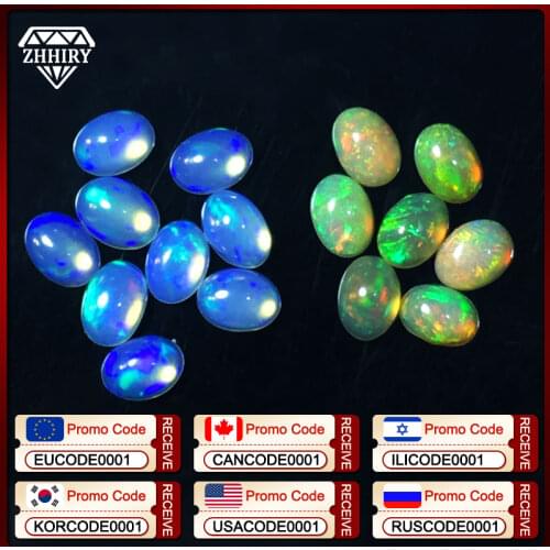 ZHHIRY Natural Opal Gem Stone Colorful Flashing 5*7mm From Africa Fine Jewelry