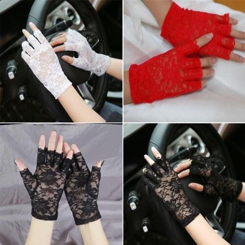 1 Pair Best Sale women vintage stunning gothic sun protection Sexy Lace gloves UV protection smart gloves fingerless mittens