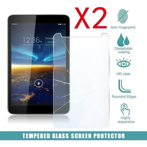 2Pcs Tablet Tempered Glass Screen Protector Cover for Vodafone Smart Tab 4 8.0" Explosion-Proof Breakage Tempered Film