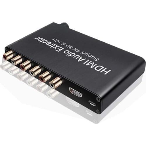 4K 3D 5.1CH Audio Extractor Decoder AC3/DTS Sound RCA HDMI-compatible Video Converter for PS4 DVD Laptop PC To TV Monitor