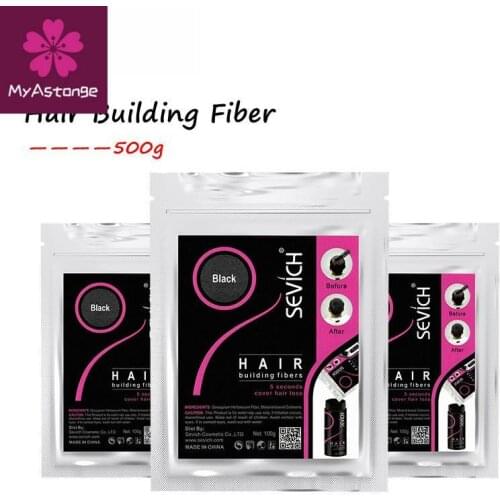 500g SEVICH Keratin Hair Fiber Human Hair Loss Treatment Care Color Thickening Styling Powder OEM Private Label Refill Bag
