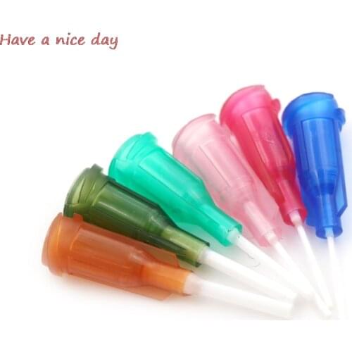 6pcs 6Colors DIY Plastic Mixed Syringe Needle Tips Blunt Dispensing Syringe Flexible Tip 14-25Ga for Glue Dispenser