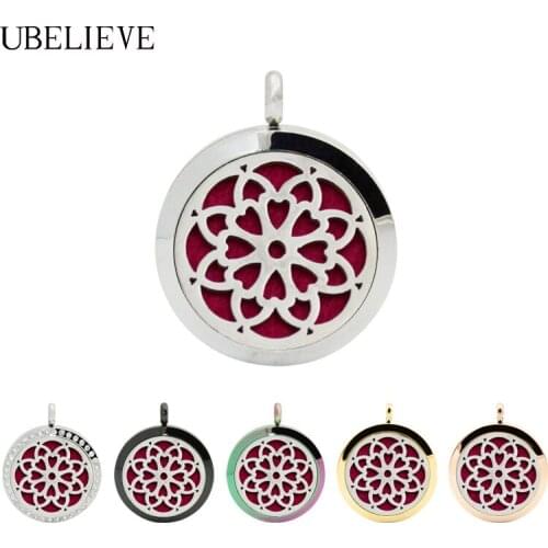Aromatherapy Diffuser Jewelry 20/30 Magnetic Open Pendant Essential Oil Perfume Diffuser Locket Necklace With Ball Chains