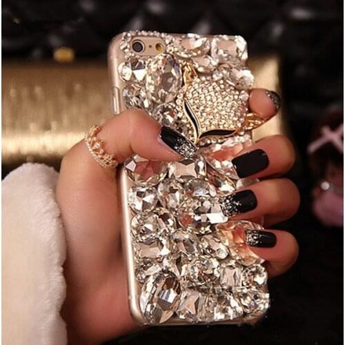 LaMaDiaa Bling Fox Crystal Rhinestone Diamond Case For Iphone 12 11 Pro MAX X XS MAX XR 6 6S Plus 7 7Plus 8 8Plus case