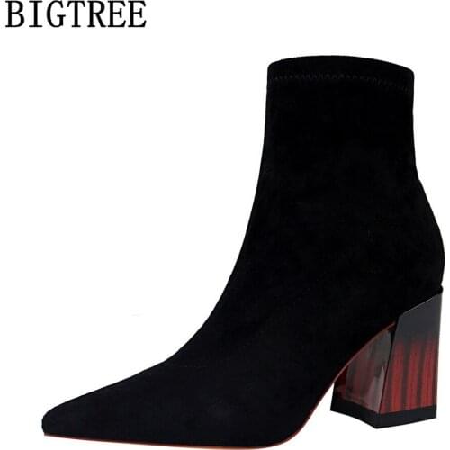 Pumps Ankle Boots Bigtree Boots For Women Fashion Ladies Winter Boots Heels Women 2021 High Heel Schoenen Ladies Shoes Chaussure