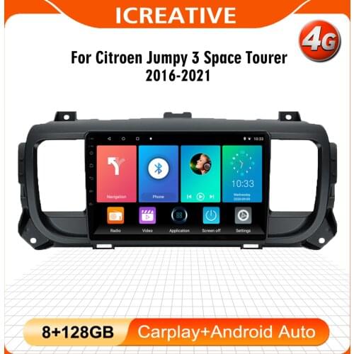 For Citroen Jumpy 3 SpaceTourer 2016 - 2021 2 Din Android Car Radio GPS Navigation Car Multimedia Player Head Unit
