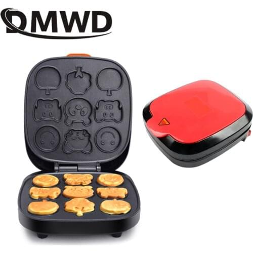 DMWD Electric Cartoon Waffle Cake Maker Automatic Muffin Pancake Baking Machine Mini Crepe Cooker Multifunction Breakfast Pan EU