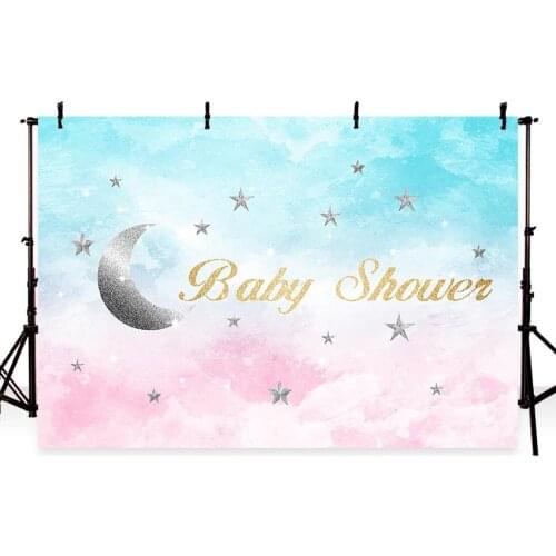 Photography Backgrounds Baby Shower Backdrop Birthday Party Moon Stars Custom Children Backdrop Photo Shooting