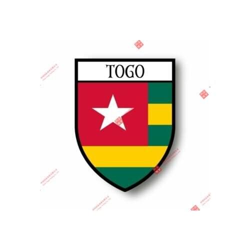 Interesting Car Stickers Decal Souvenir Vinyl Car Shield City Flag World Crest Togo Car Decal Decoration Laptop