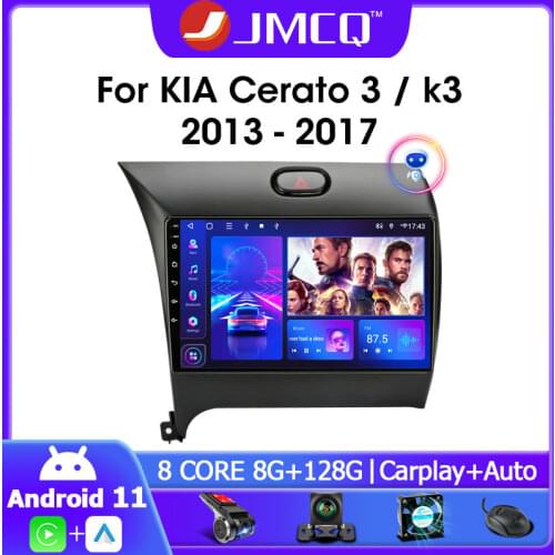 JMCQ Android 9.0 For KIA K3 CERATO FORTE 2013-2017 3 YD Tuner Car Radio Multimidia Video Player RDS GPS Navigaion Split Screen