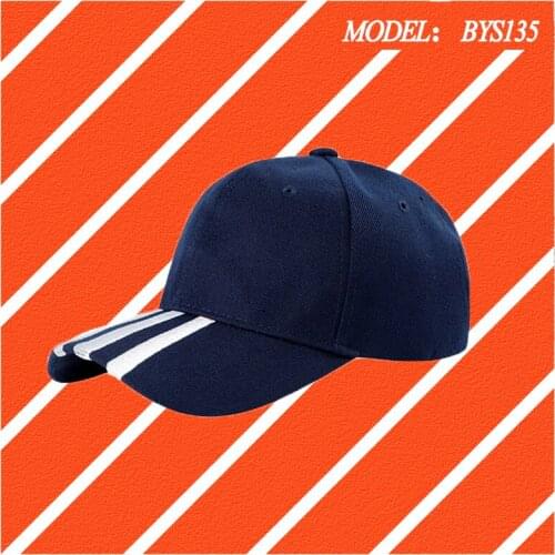 Embroidered striped peaked cap women Korean striped embroidery baseball cap mens twill cotton adjustable sun hat BYS135
