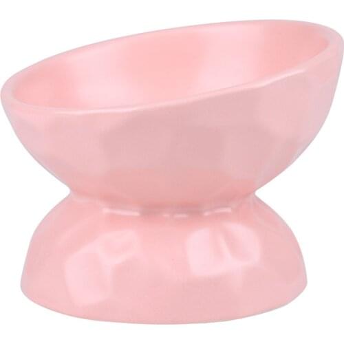 Ceramics Raised Cat Bowl Slanted Cat Bowl for Food Stress Free Angled Cat Bowl Less Regurgitating and Vomiting Drop Shipping