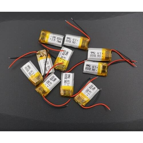 XINJ 10pcs 3.7V 70mAh Li lithium polymer battery li po Li ion cell 301018 For bluetooth DIY headphone bluetooth speaker earphone