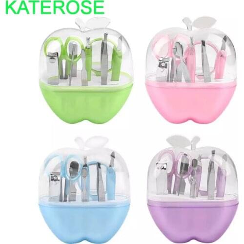 4SETS Delicious Apple Design Manicure Set 4 Colors Optional Wedding Gift Pedicure Kits Bridal Shower Favors
