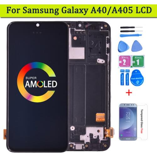Original SUPER AMOLED Screen For SAMSUNG GALAXY A40 LCD 2019 A405 Touch Screen Digitizer Assembly A40 LCD replacement Display