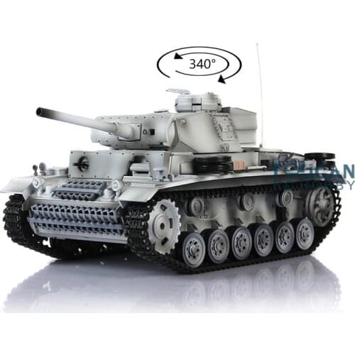 2.4G Heng Long 1/16 Snow 7.0 Plastic German Panzer III L RTR RC Outdoor Battle Tank Model 3848 TH17347-SMT4